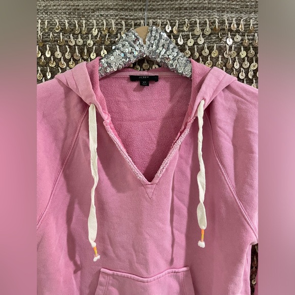 🩷 EUC J Crew beachy pink sweatshirt pullover hoodie sz XS - Picture 2 of 6